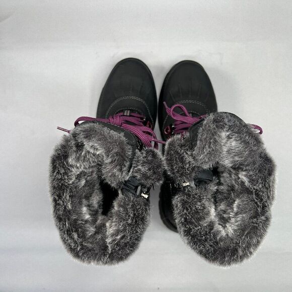 Santana Canada Maldine 2 Boots Women's Size 7 Black Leather Faux Fur Winter Boot - Picture 9 of 15